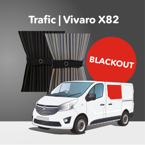 *Liquidación* Kit de cortinas opacas de alta calidad - Opel Vivaro (2014-2018), Renault Trafic (2014 en adelante) y otras furgonetas X82