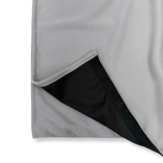 Kit universel de rideaux occultants – rail droit gris de 110 cm (disponible en 5 hauteurs de rideau)