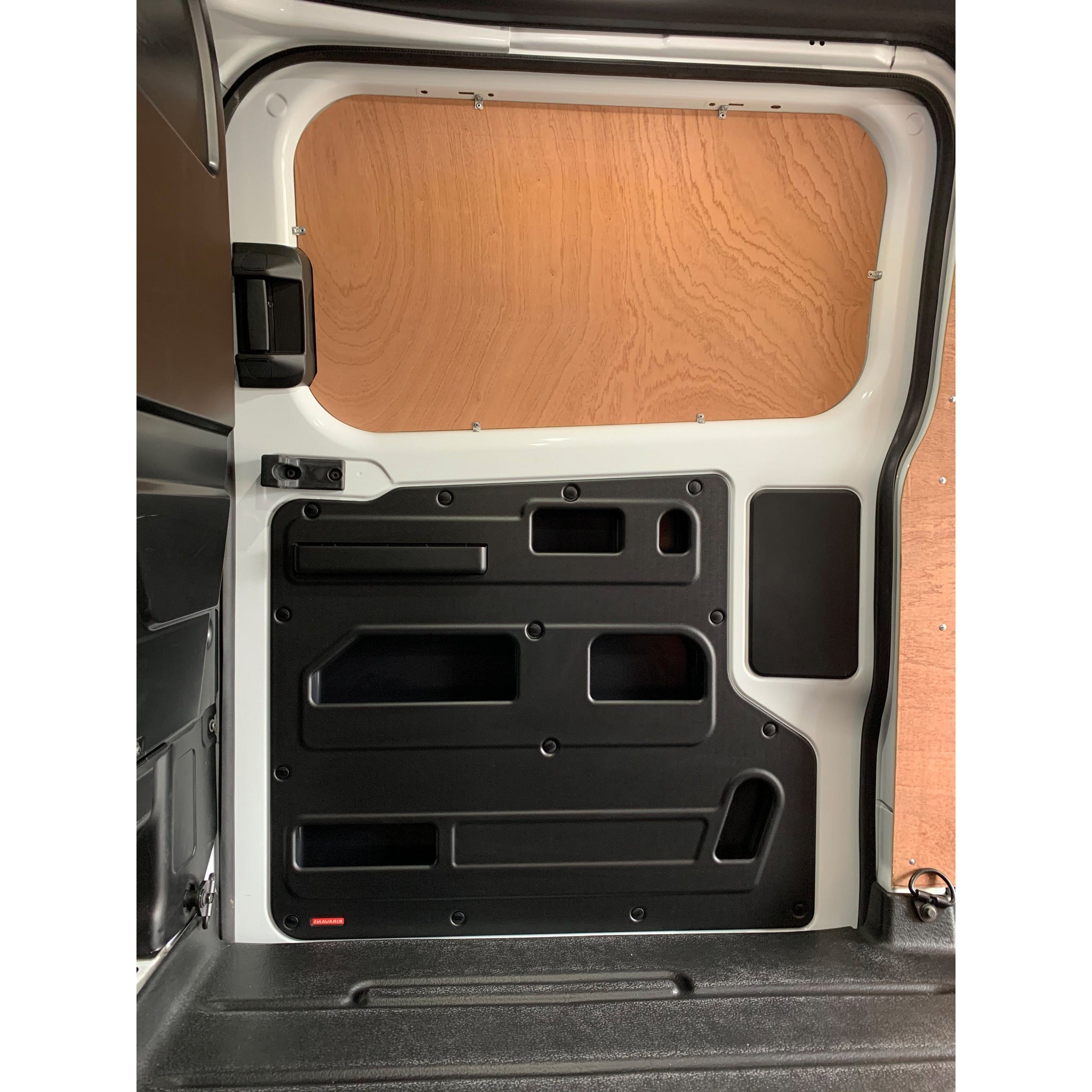 Ford Transit Custom 2018 facelift–2023 Sliding Door Storage Pocket (Black) | Kiravans DoorStore
