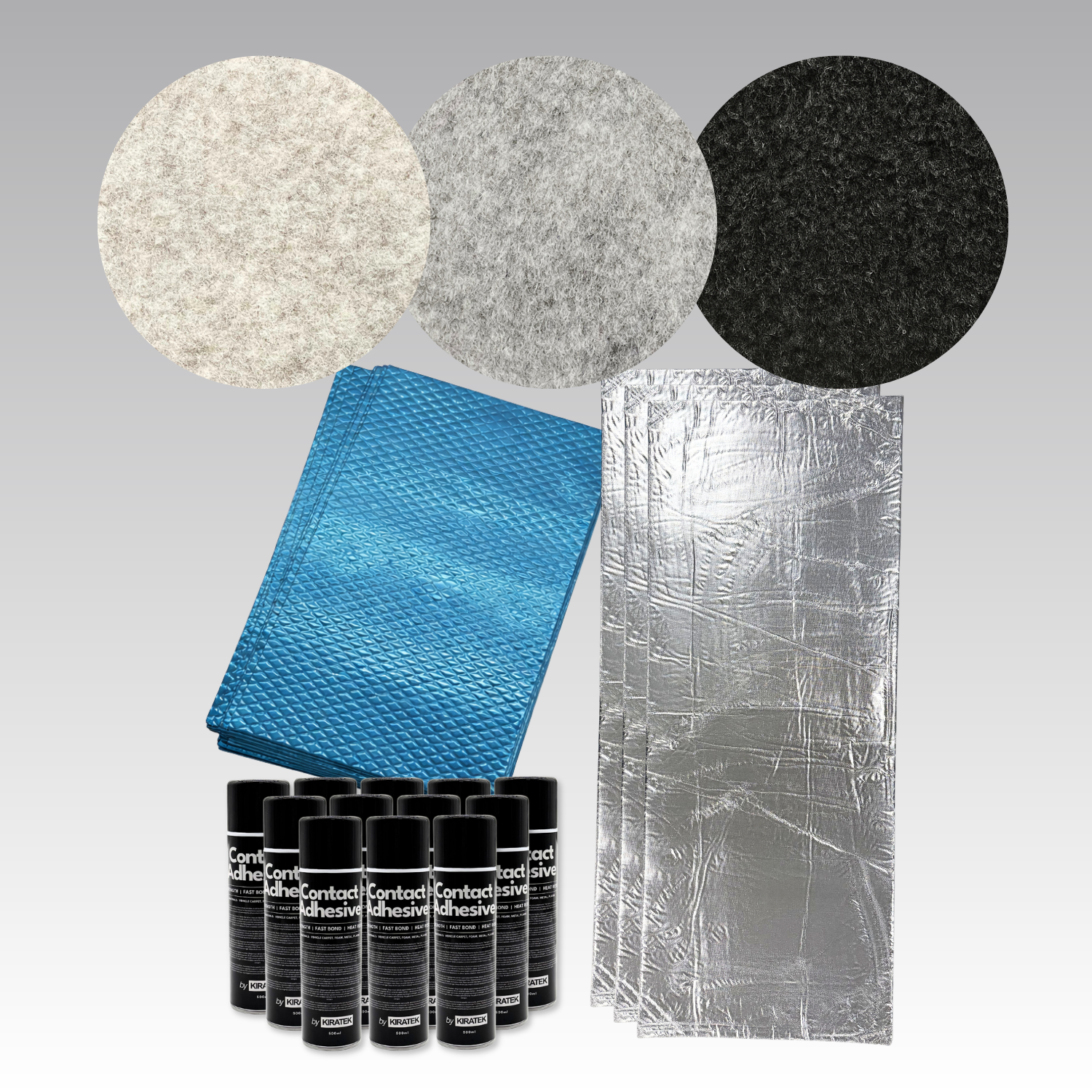 Carpet & Insulation Campervan Lining Kit — STANDARD Bundle