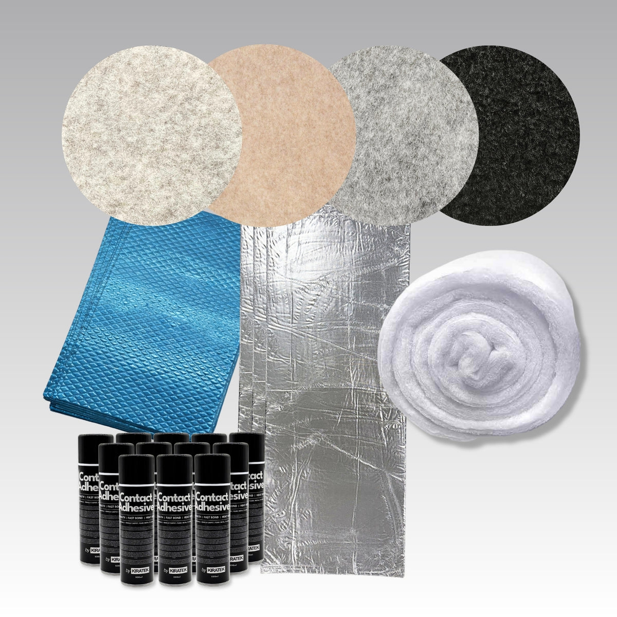 Carpet & Insulation Campervan Lining Ultimate Kit — PREMIUM Bundle (Small to XL Vans)