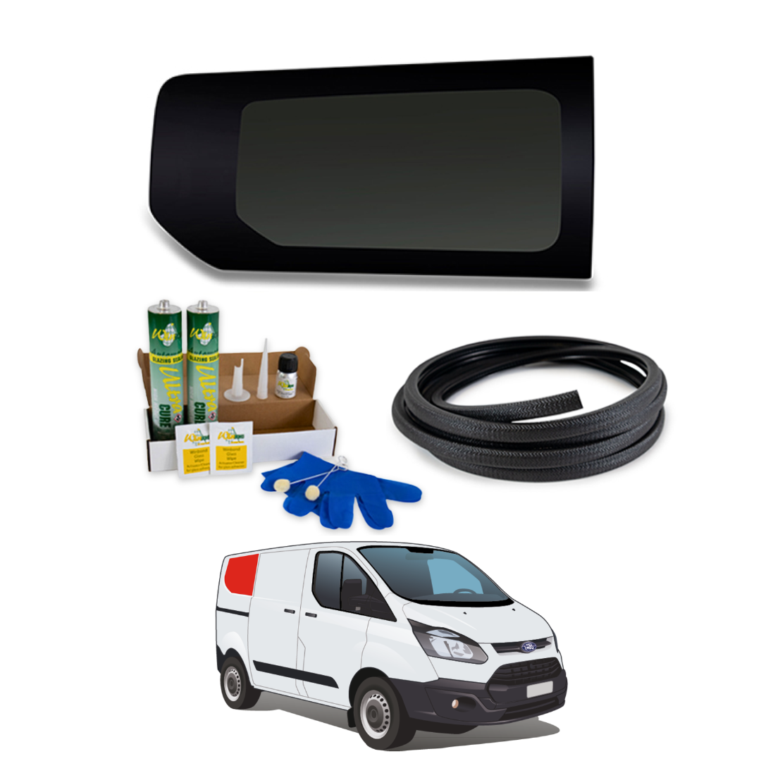 Right Rear Quarter Window Ford Transit Custom 2013+ with FREE Fitting Kit