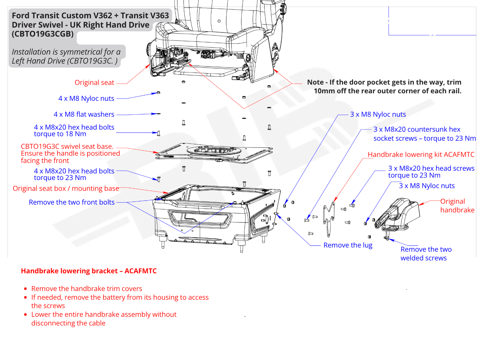 Ford Transit Custom 2e Gen V710 (2024 - heden) RIB V3 Enkele Stoel Draaibaar - BESTUURDER