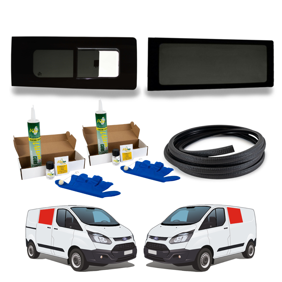 1 Left Fixed + 1 Right Opening Campervan Side Window Bundle Ford Transit Custom 2013-2023