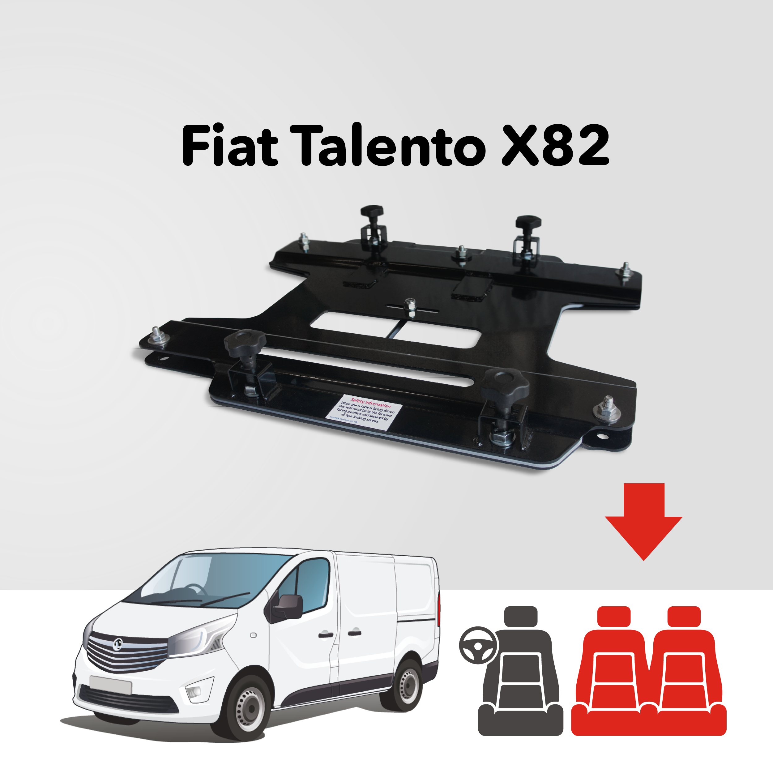 Base girevole doppia banquette Kiravans – Fiat Talento X82 (2016–2022)