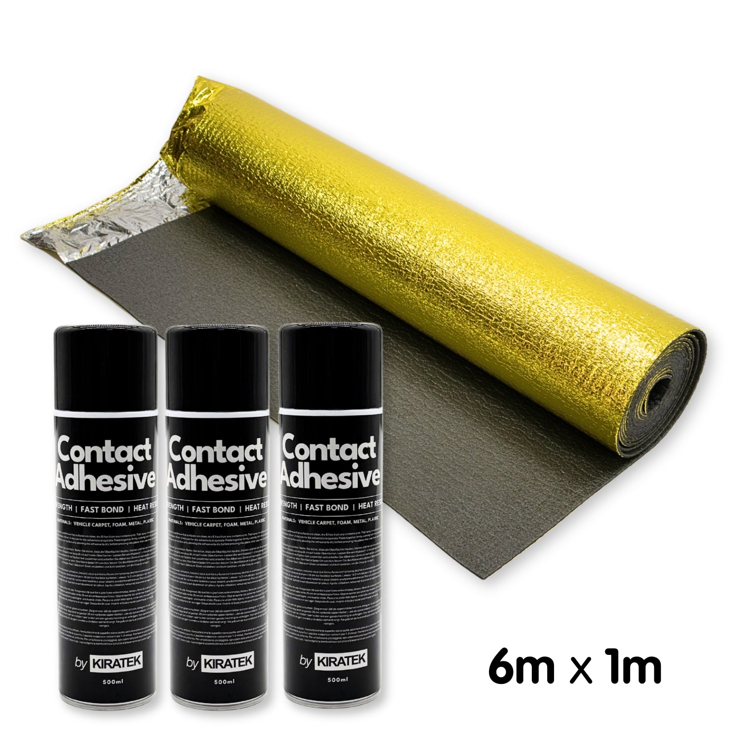 5mm Premium Gold Underfloor Insulation Roll + High Temperature Spray Adhesive