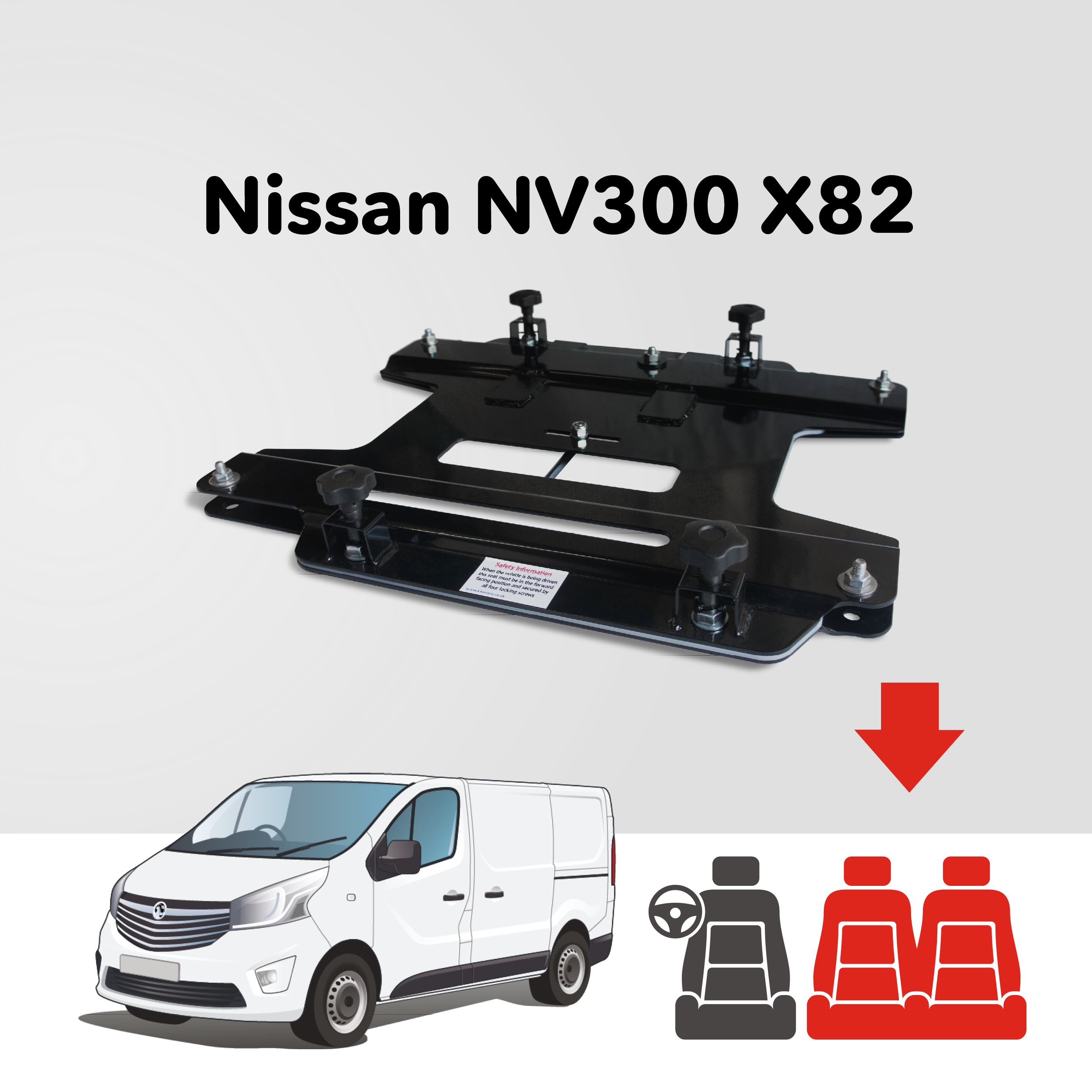 Base giratoria doble banqueta Kiravans – Nissan NV300/Primastar X82 (2016–presente)
