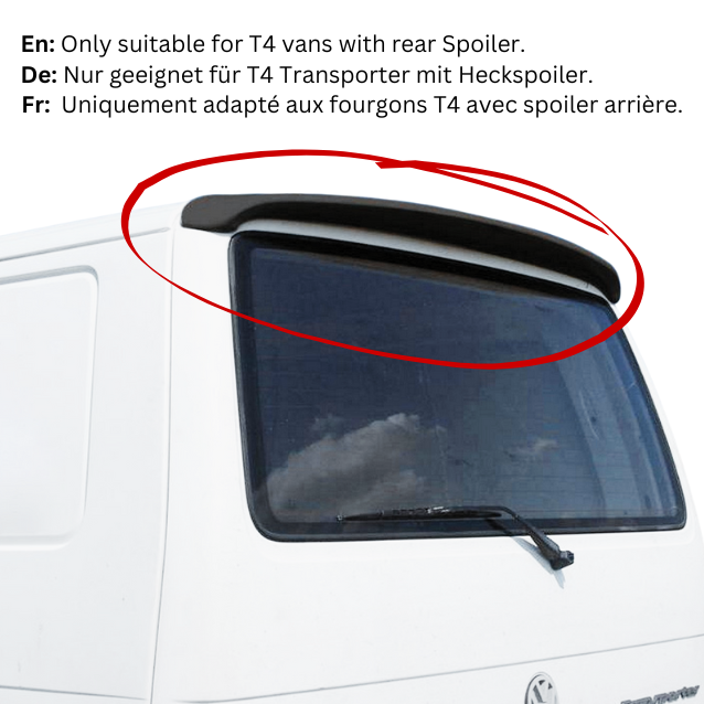Kiravans Achterdeur Camperluifel voor VW Transporter T4 (met Spoiler)