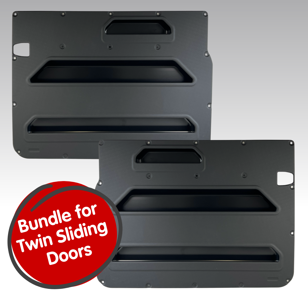 VW T5–T6.1 Sliding Door Storage Pocket (Black) | Kiravans DoorStore