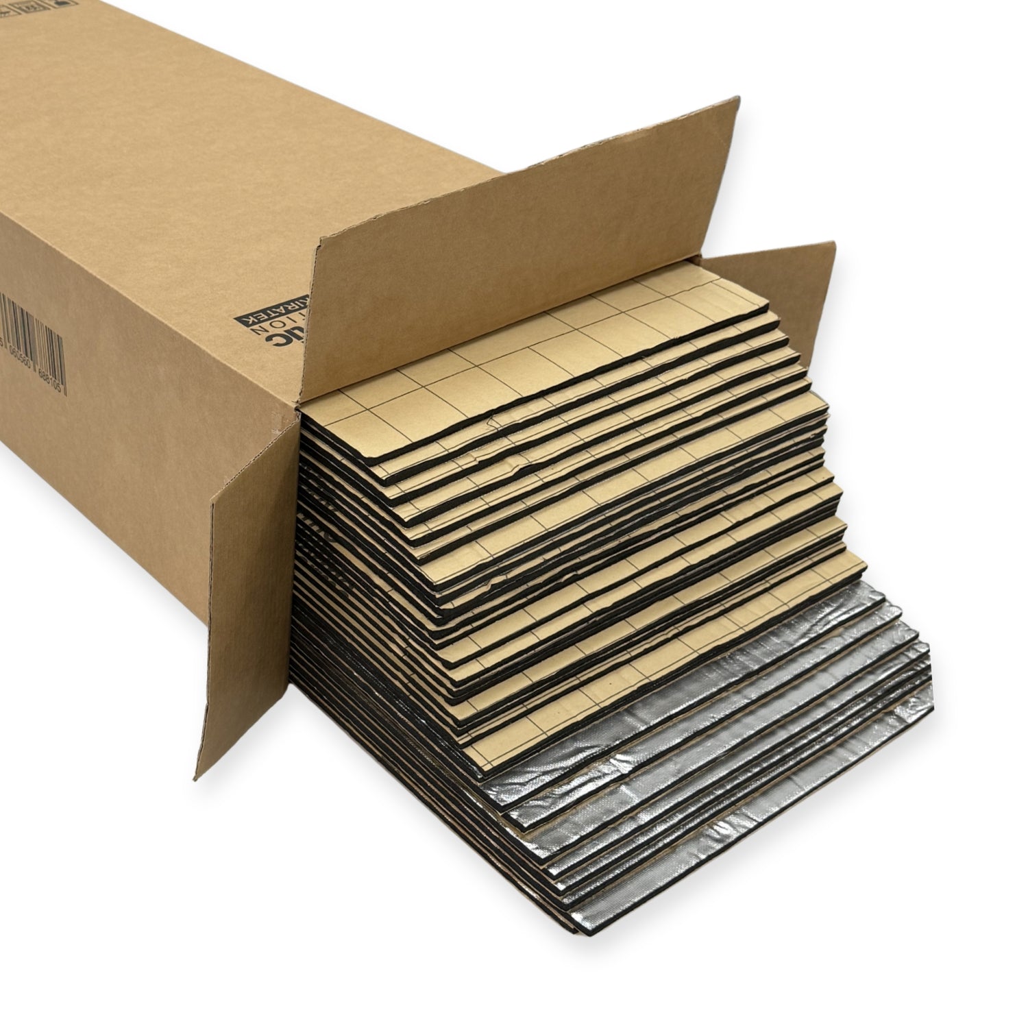 30 Sheets Thermo-acoustic Foam by KIRATEK — 7-8mm Foil Backed Self-adhesive Campervan Insulation