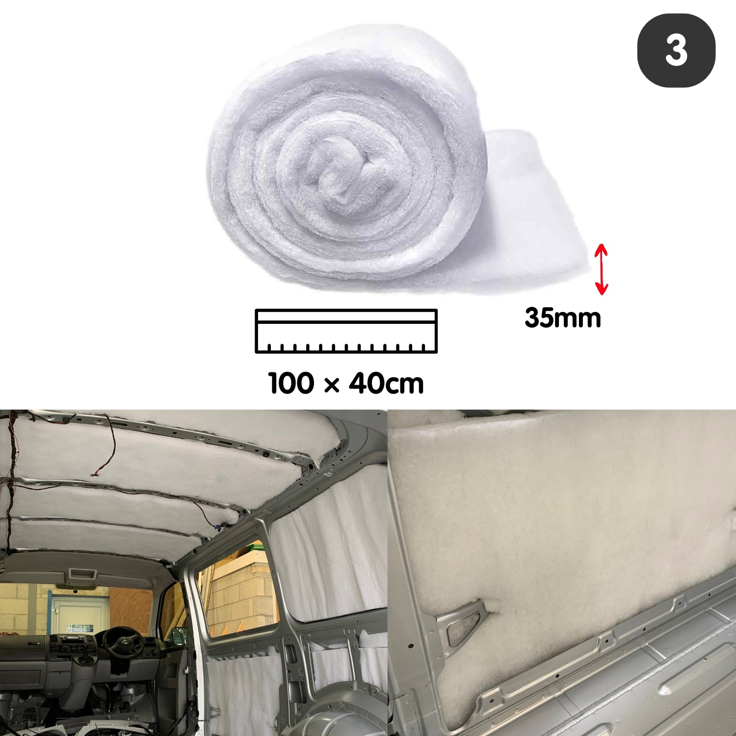 Isolatiekit voor bestelwagen - geluidsdemping, thermisch schuim, thermische vulling & ondervloer voor ultieme warmte
