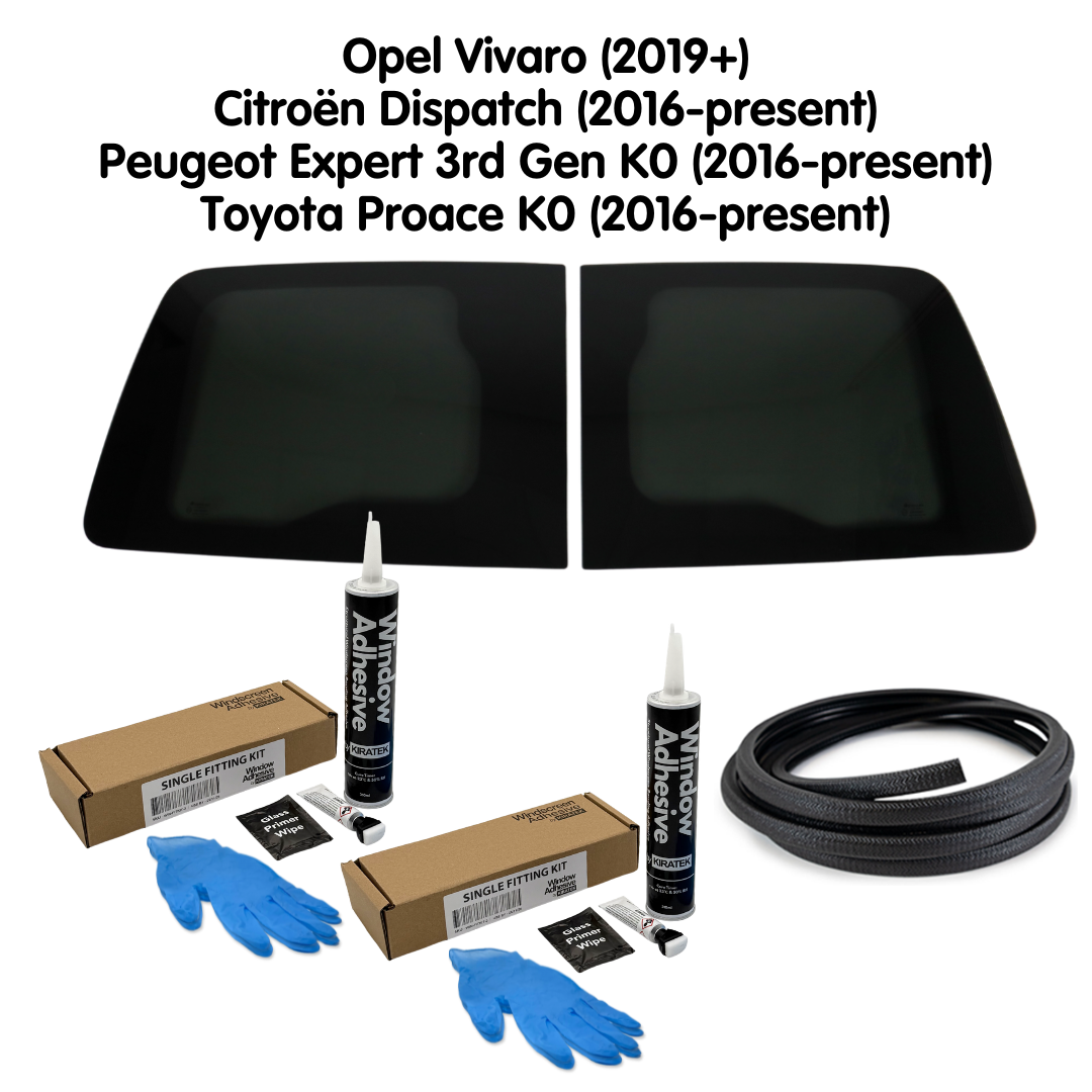 Vitres de porte de garage + kit de montage pour Opel Vivaro (2019-présent)