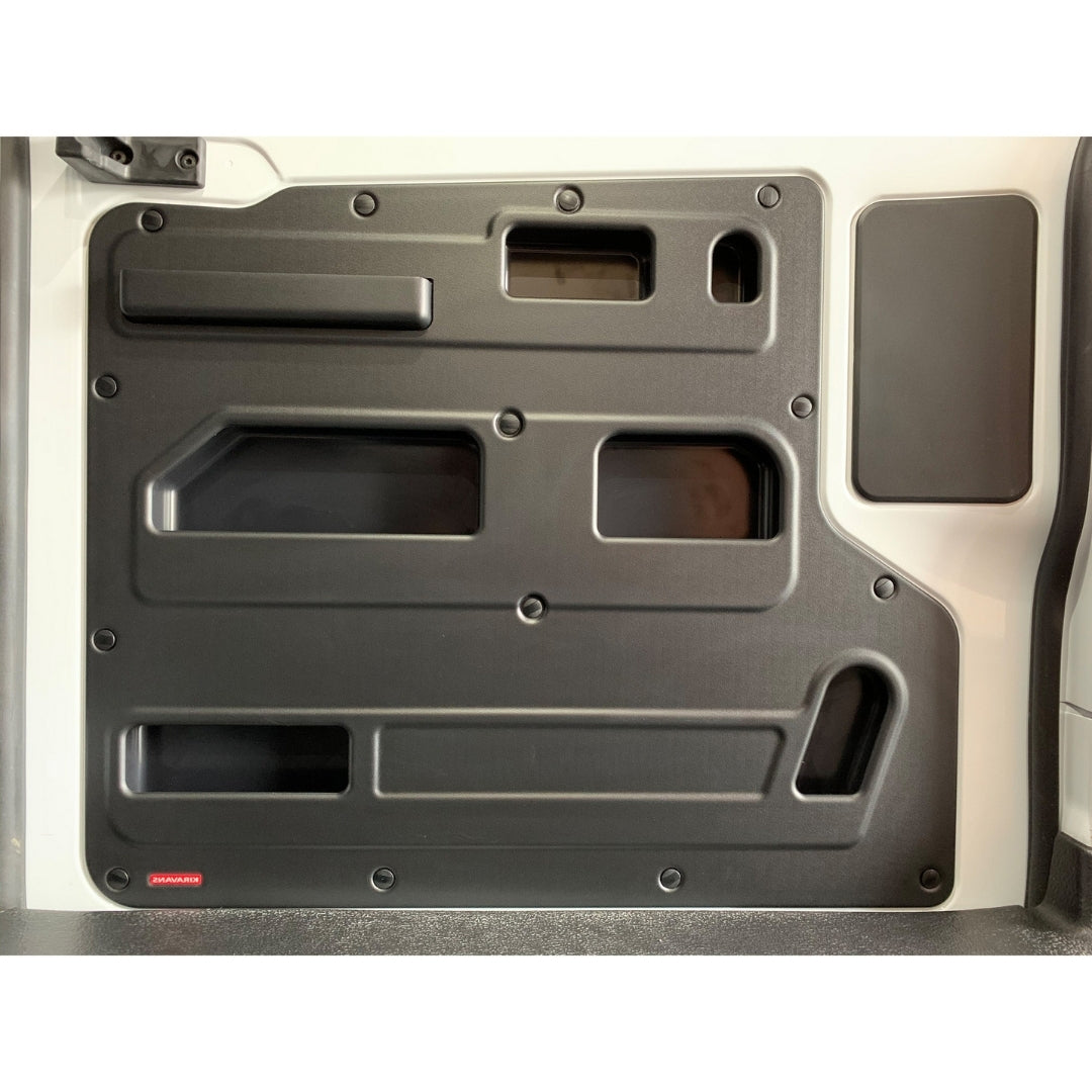 Ford Transit Custom 2018 facelift–2023 Sliding Door Storage Pocket (Black) | Kiravans DoorStore