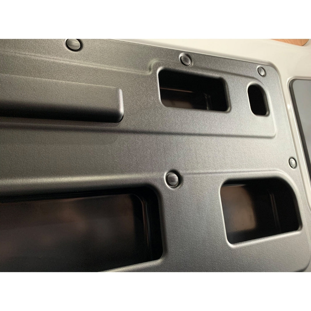 Ford Transit Custom 2018 facelift–2023 Sliding Door Storage Pocket (Black) | Kiravans DoorStore