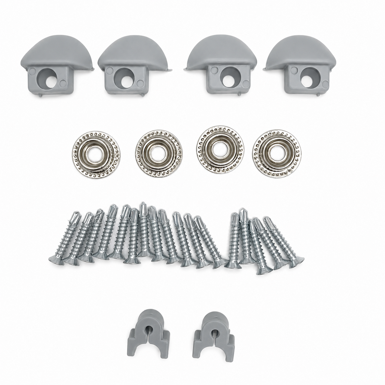 Spare 110cm Straight Rail Set - 2 x Grey Rails with Curtain Fittings