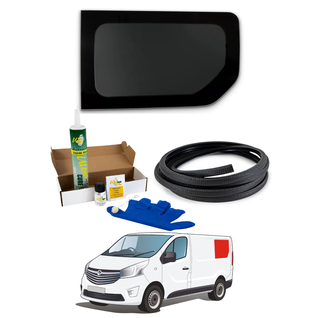 Links Achterzijraam (Korte Wielbasis) + Montageset voor Opel Vivaro (2014–2018), Renault Trafic (2014–heden) & Andere X82-busjes