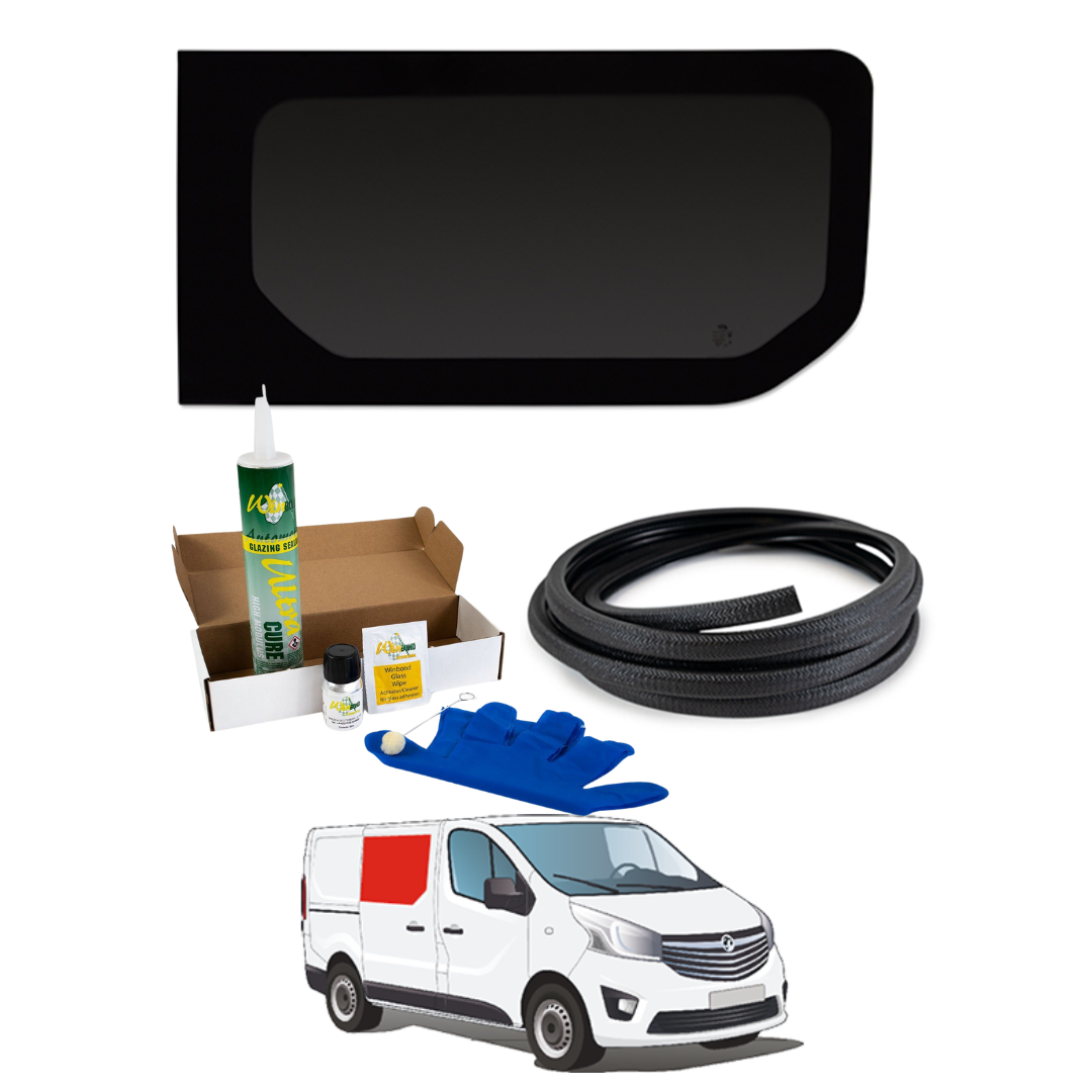 Rechts Vast Zijraam + Montageset voor Opel Vivaro (2014–2018), Renault Trafic (2014–heden) & Andere X82-busjes