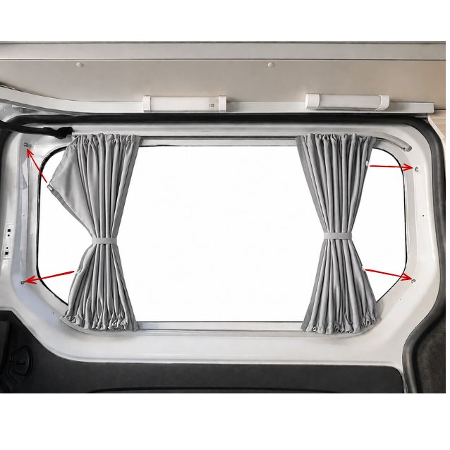 Vorhangkit für die rechte Mittelscheibe - Premium Blackout - Opel Vivaro (2014-2018), Renault Trafic (2014 - heute) & andere X82 Vans
