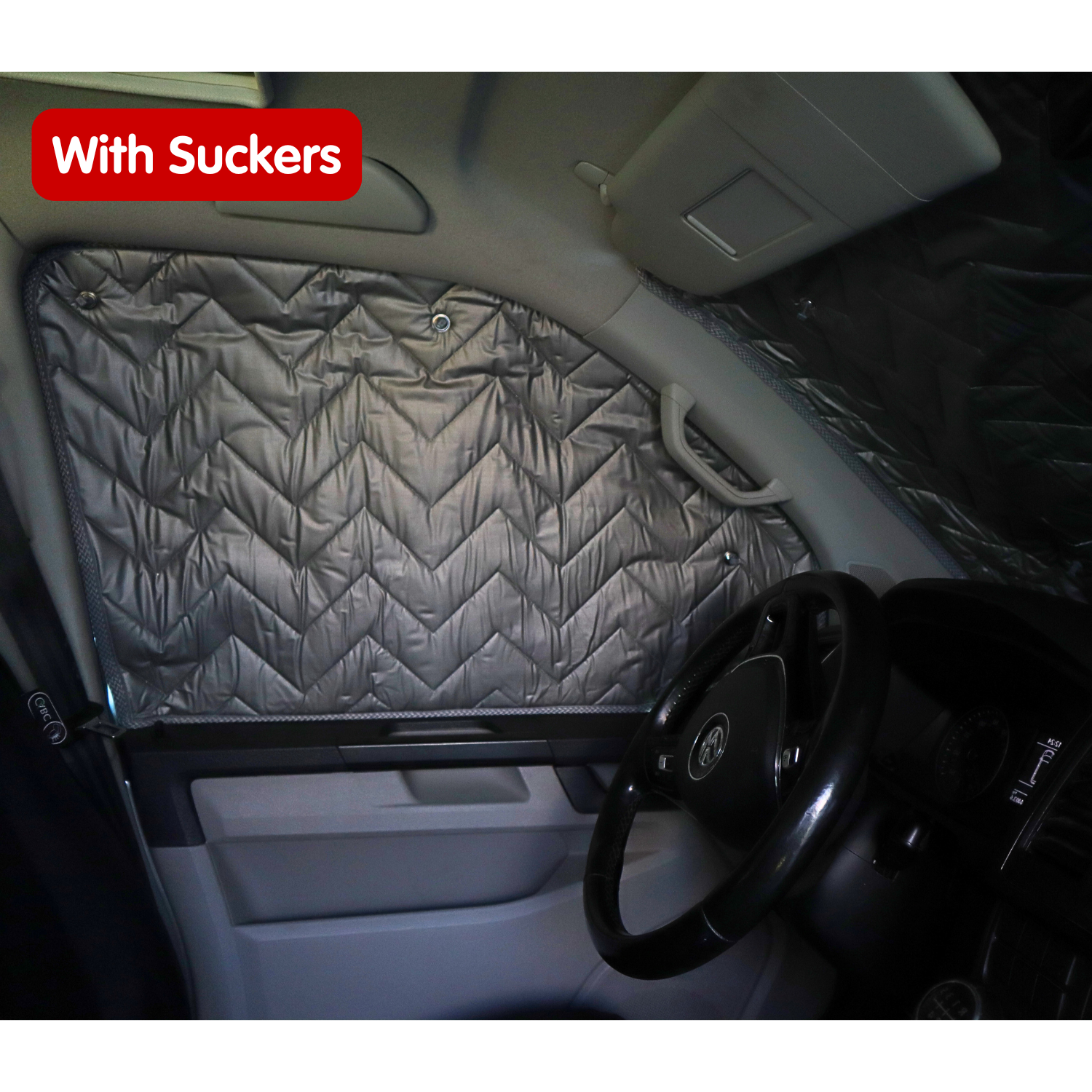 Interne cabine zilveren schermen met magneten of zuignappen voor VW Transporter T5 tot T6.1, Trafic, Transit Custom & meer