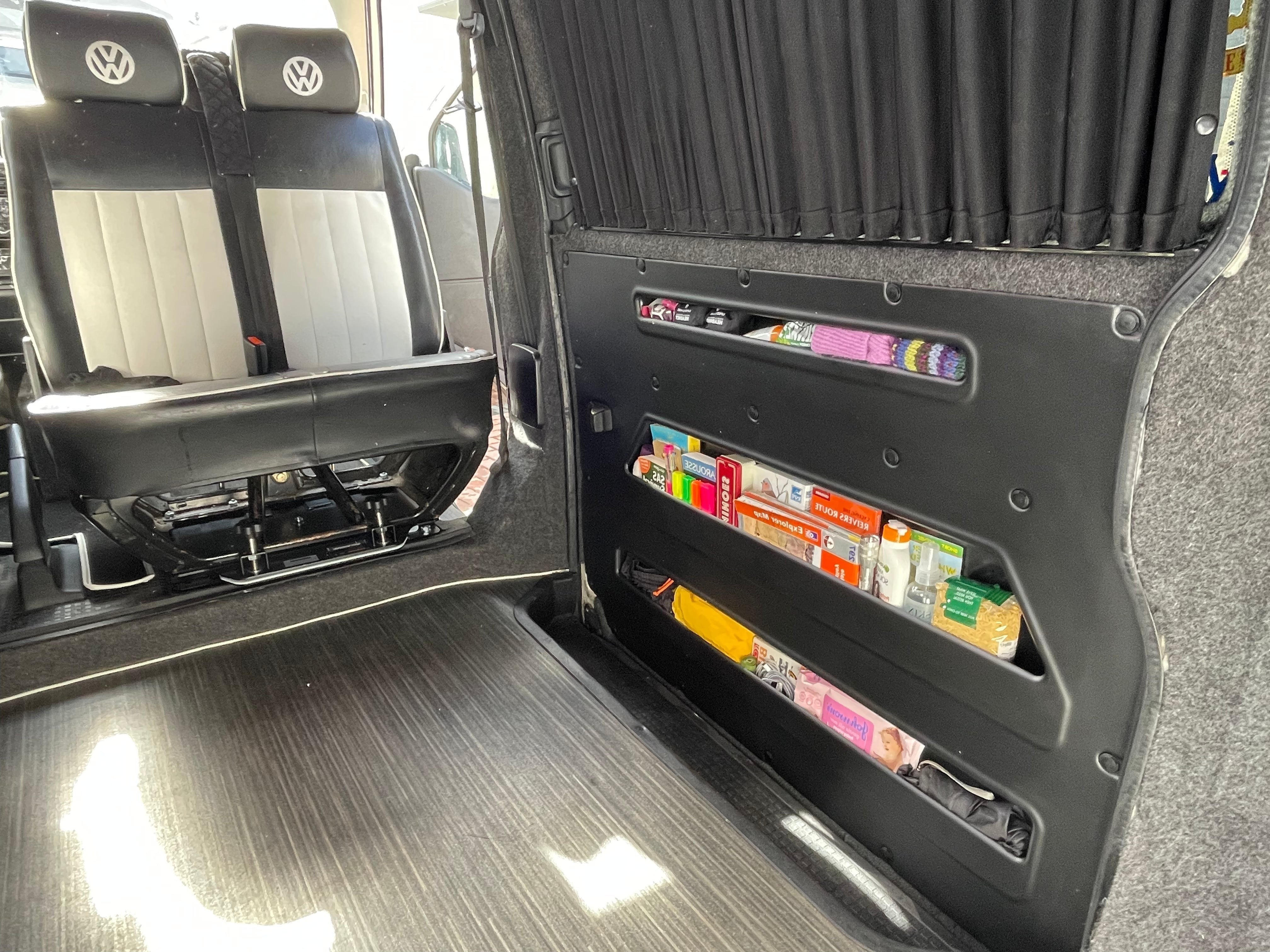 VW T4 Sliding Door Storage Pocket (Black) | Kiravans DoorStore