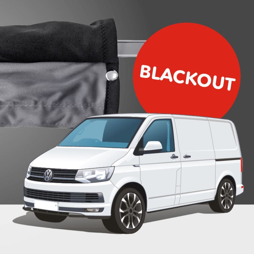FOR VW T5 03-15 TAILORED FIT BLACK OUT CAB DIVIDER SEPARATOR CURTAIN GREY -  New Look Auto Design