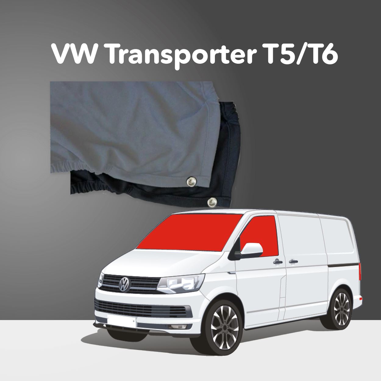Für VW T5 Transporter 2003-2015 Sonnenschutz Gardinen Vorhänge Grau La