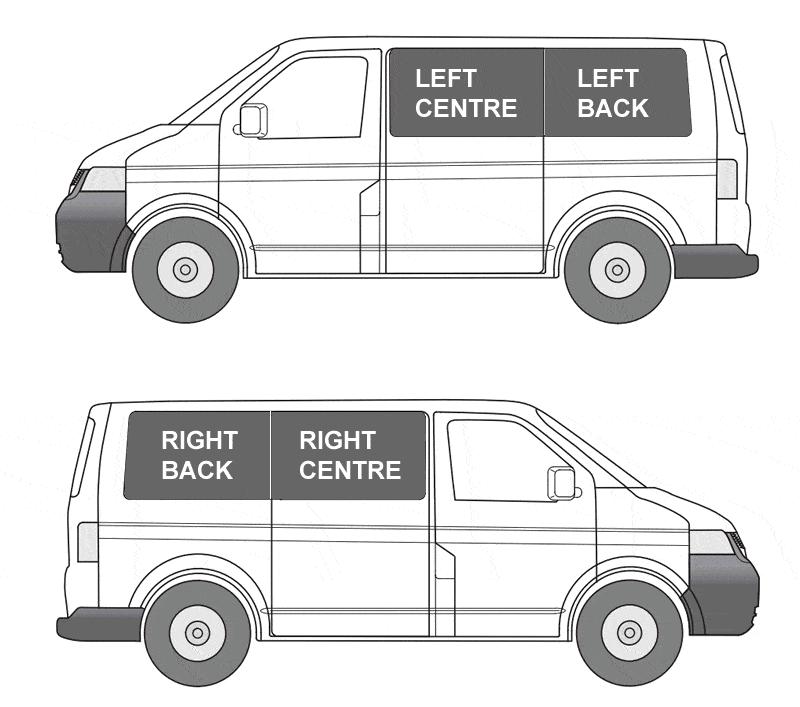 VW T5/T6 Curtain Kit - Tailgate Door - Without Wiper (Grey) Kiravans