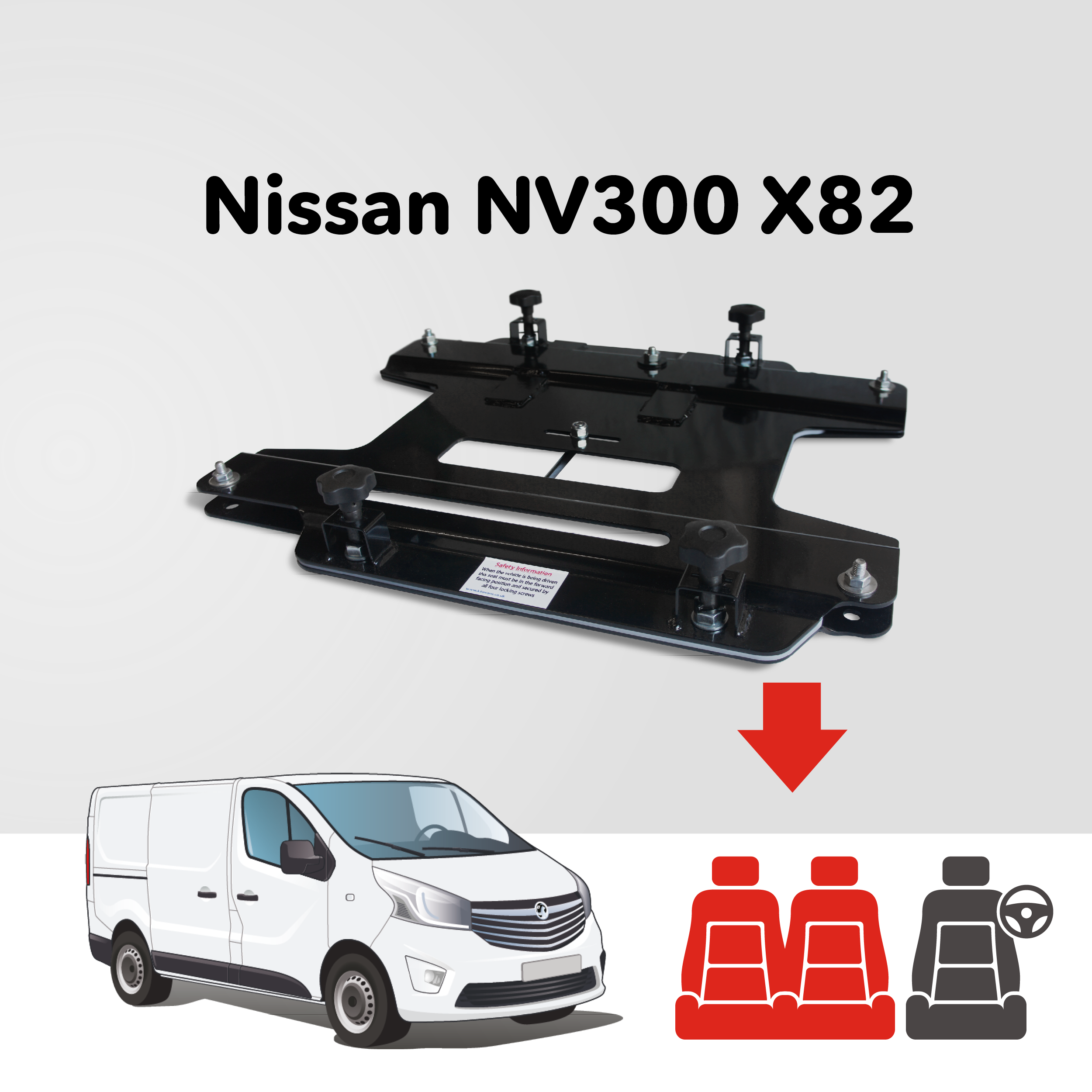 Nissan Primastar / NV300 X82 (2016 - present) Kiravans Double Passenger Seat Swivel