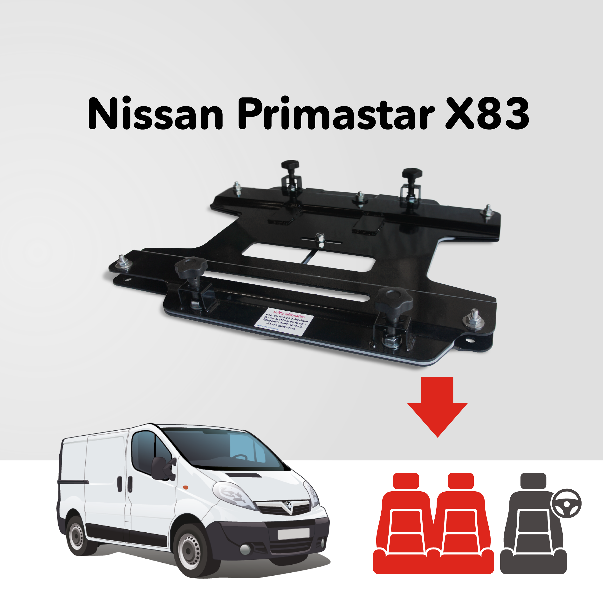 Nissan Primastar X83 (2001-2014) Kiravans Double Passenger Seat Swivel