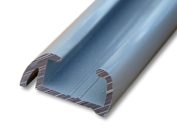 Spare 110cm Straight Rail Set - 2 x Grey Rails with Curtain Fittings