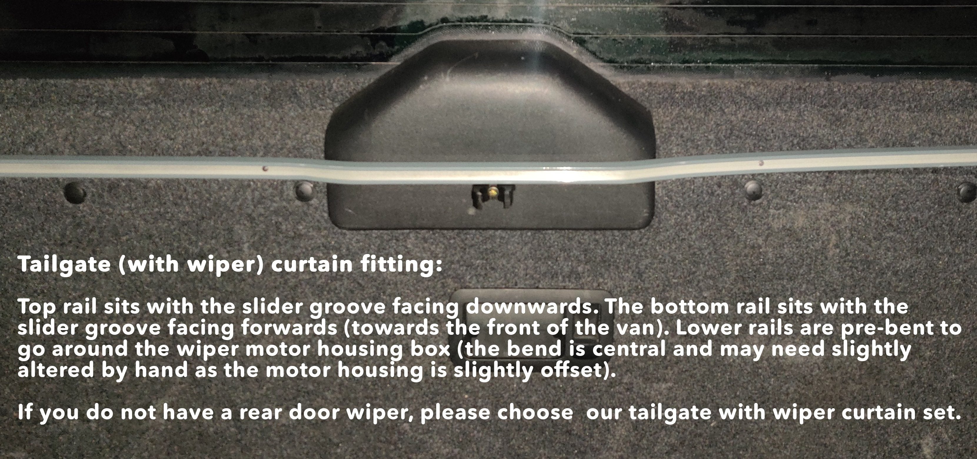 VW T5/T6 Curtain Kit - Tailgate Door - with wiper (Grey) Kiravans