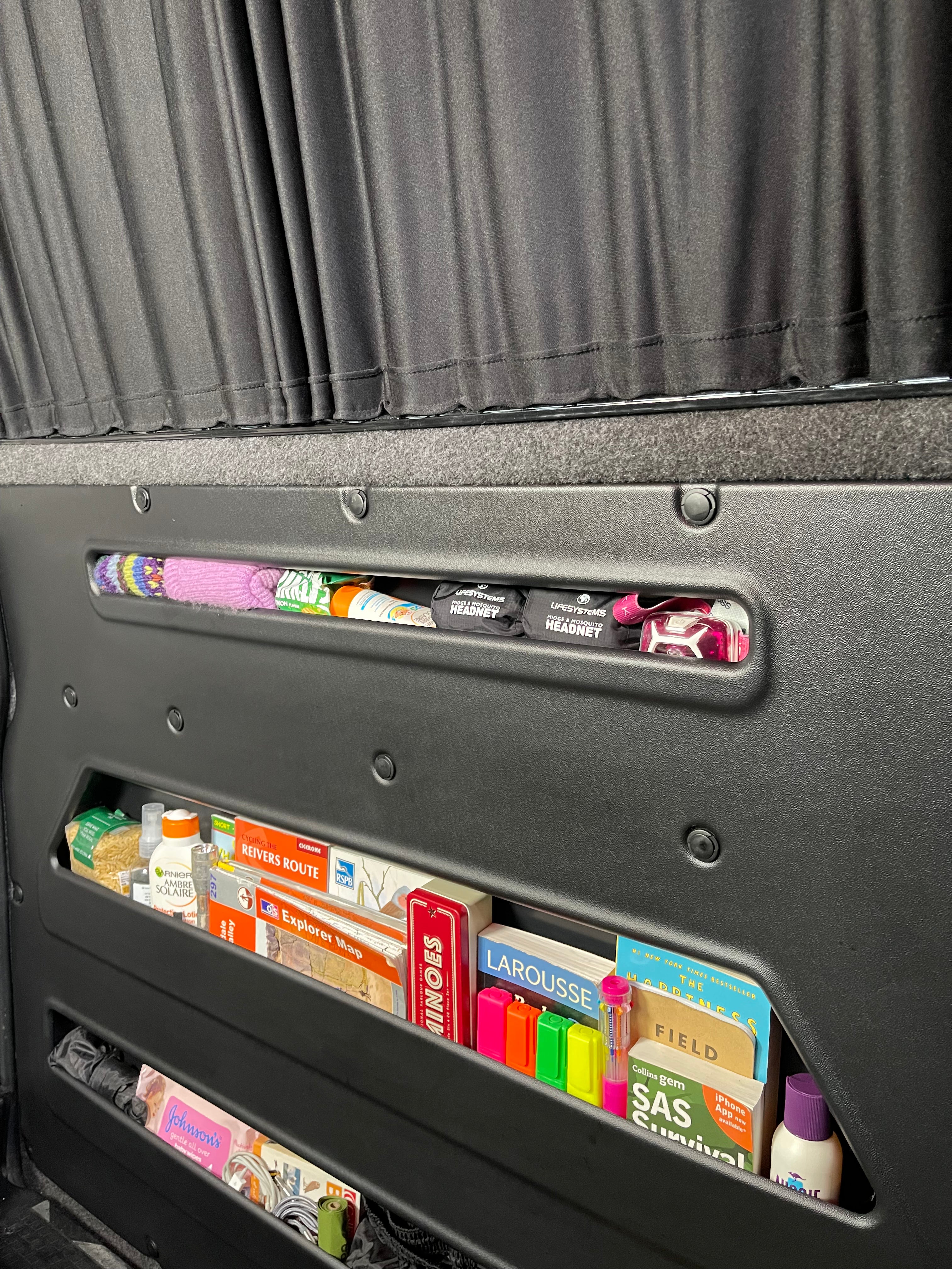 VW T4 Sliding Door Storage Pocket (Black) | Kiravans DoorStore