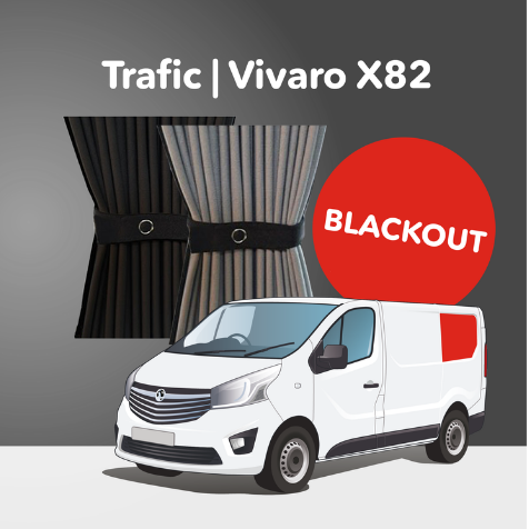 *Liquidación* Kit de cortinas opacas de alta calidad - Opel Vivaro (2014-2018), Renault Trafic (2014 en adelante) y otras furgonetas X82