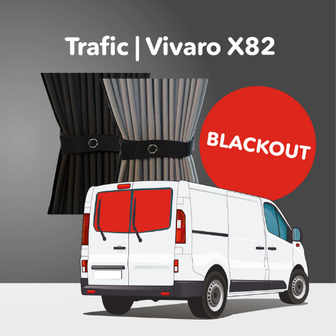 *Liquidación* Kit de cortinas opacas de alta calidad - Opel Vivaro (2014-2018), Renault Trafic (2014 en adelante) y otras furgonetas X82