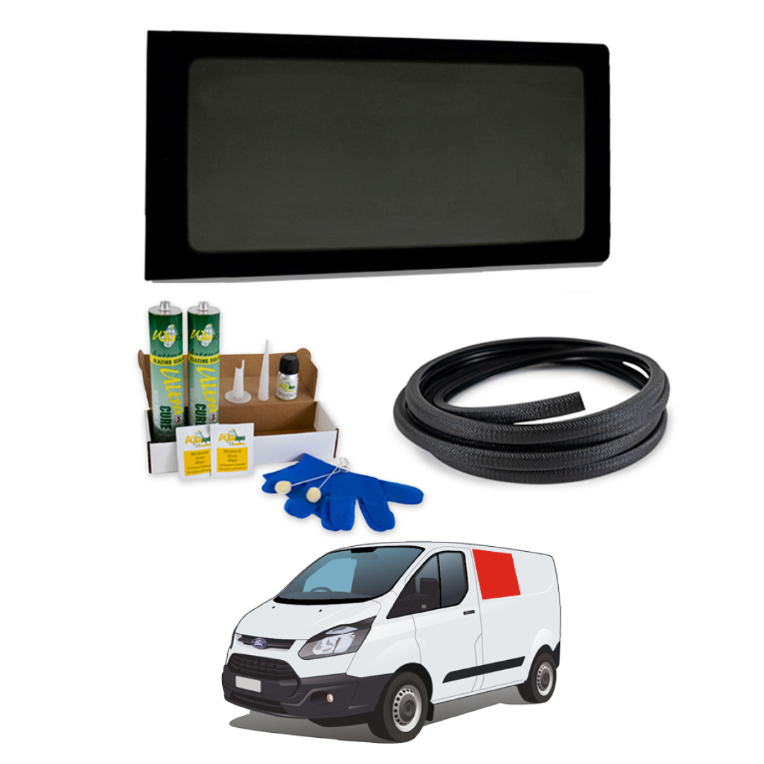 Left Fixed Window Ford Transit Custom 2013+ with FREE Fitting Kit
