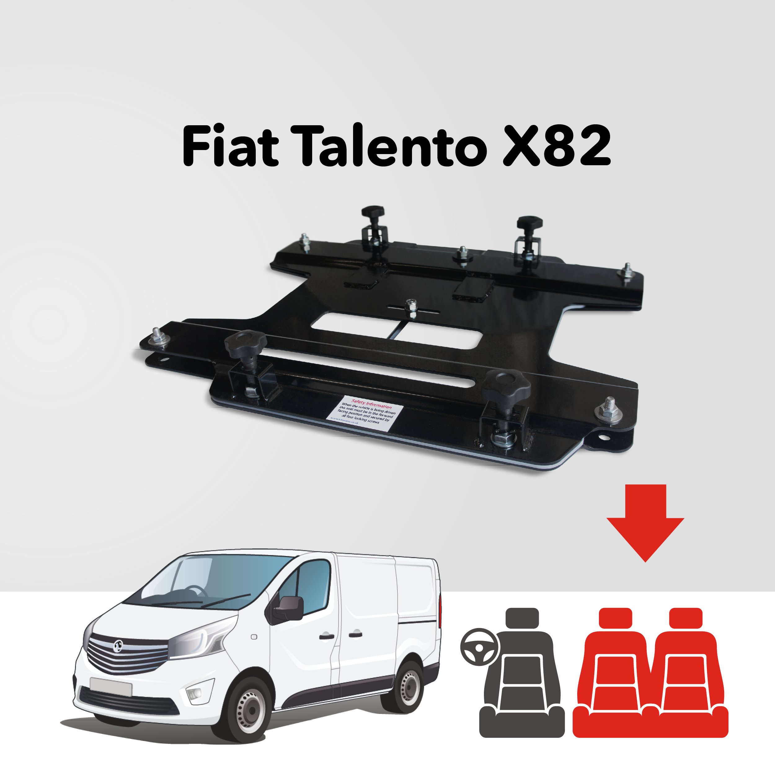 Base tournante double banquette Kiravans - Fiat Talento 2016-2022 (UE - Conduite à gauche)