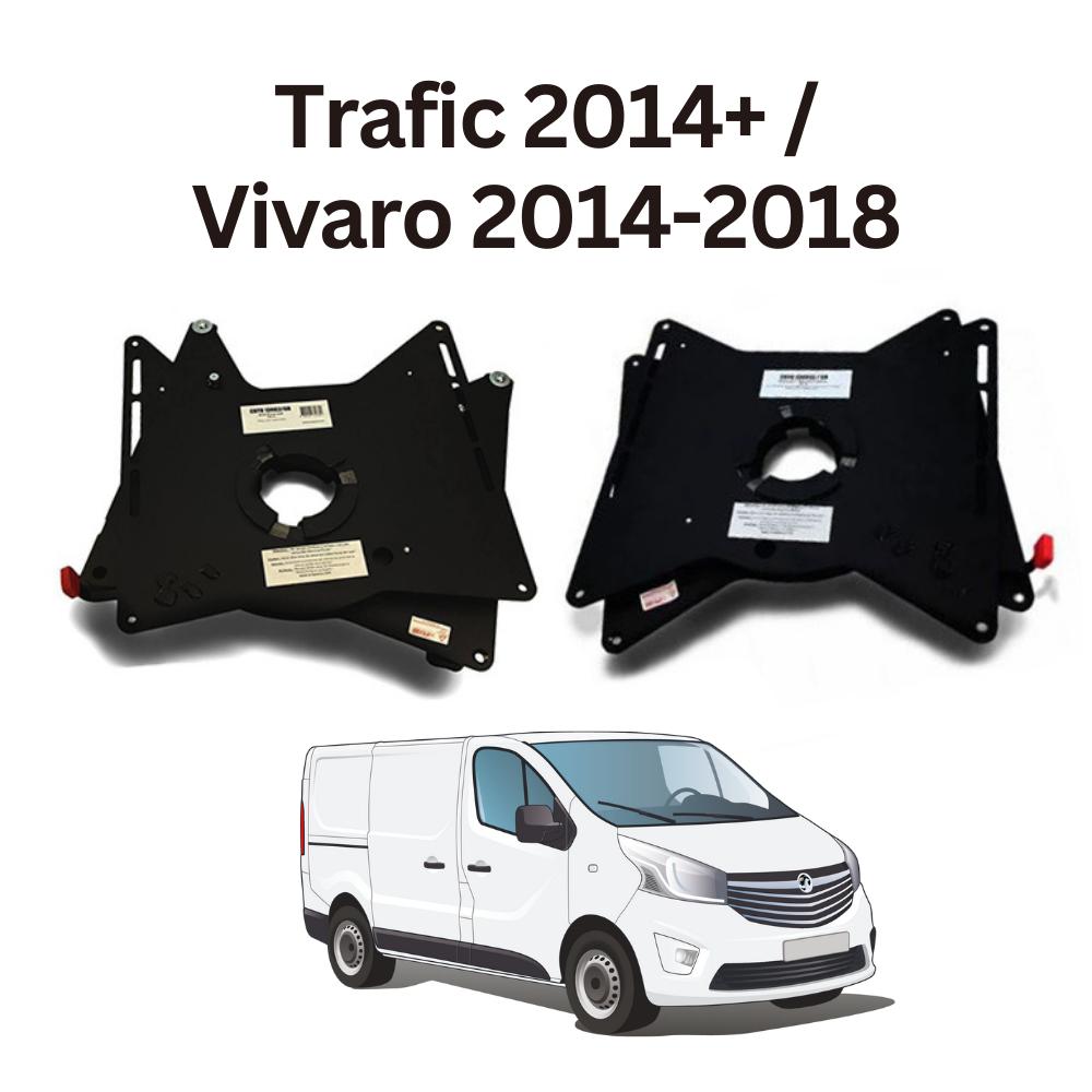 Base tournante RIB - Vivaro 2014-2018 / Trafic 2014+ — Conducteur DÉCALÉ + Passager DÉCALÉ (Conduite à gauche- UE)