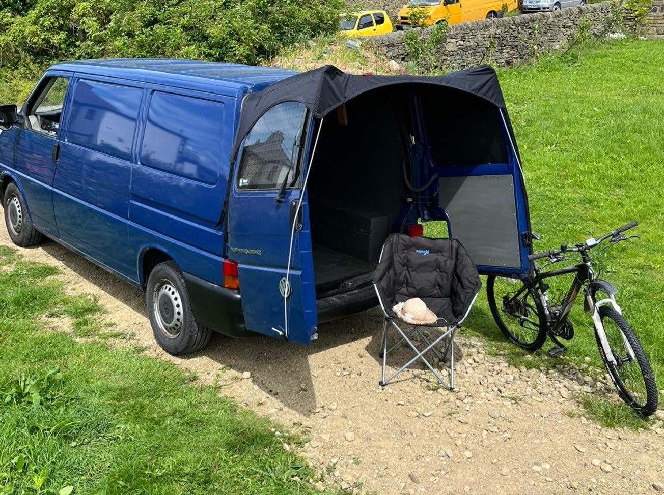 Kiravans Barn Door Campervan Awning for VW T4 (with Spoiler)