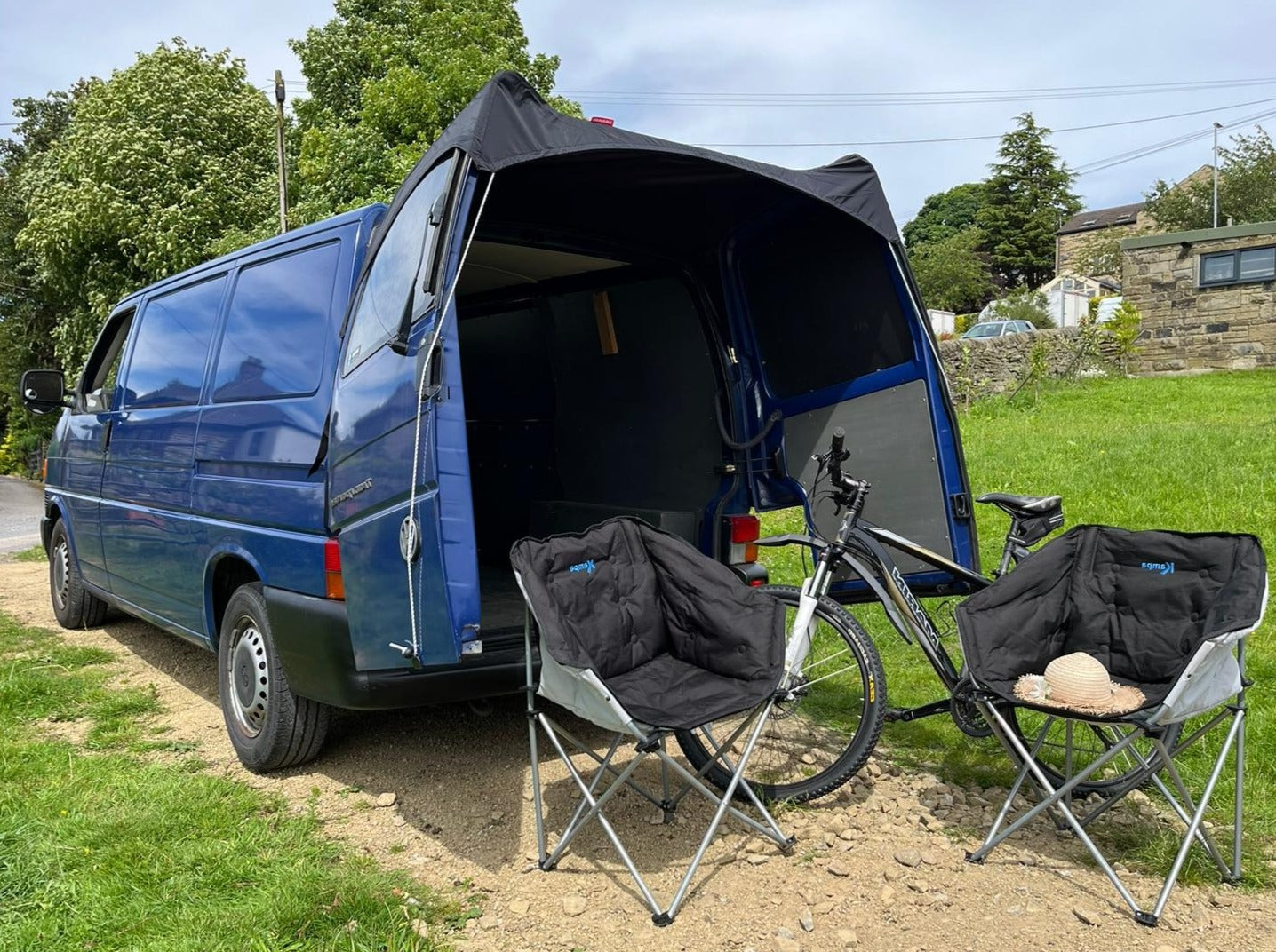 Kiravans Barn Door Campervan Awning for VW T4 (with Spoiler)