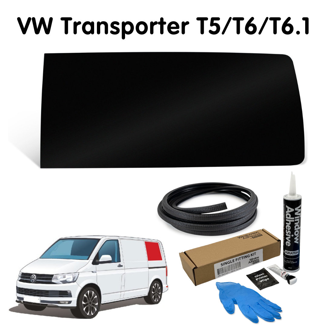 Left Rear Quarter (Short Wheelbase) FAKE Window + Fitting Kit for VW Transporter T5 to T6.1 (2003-2024)