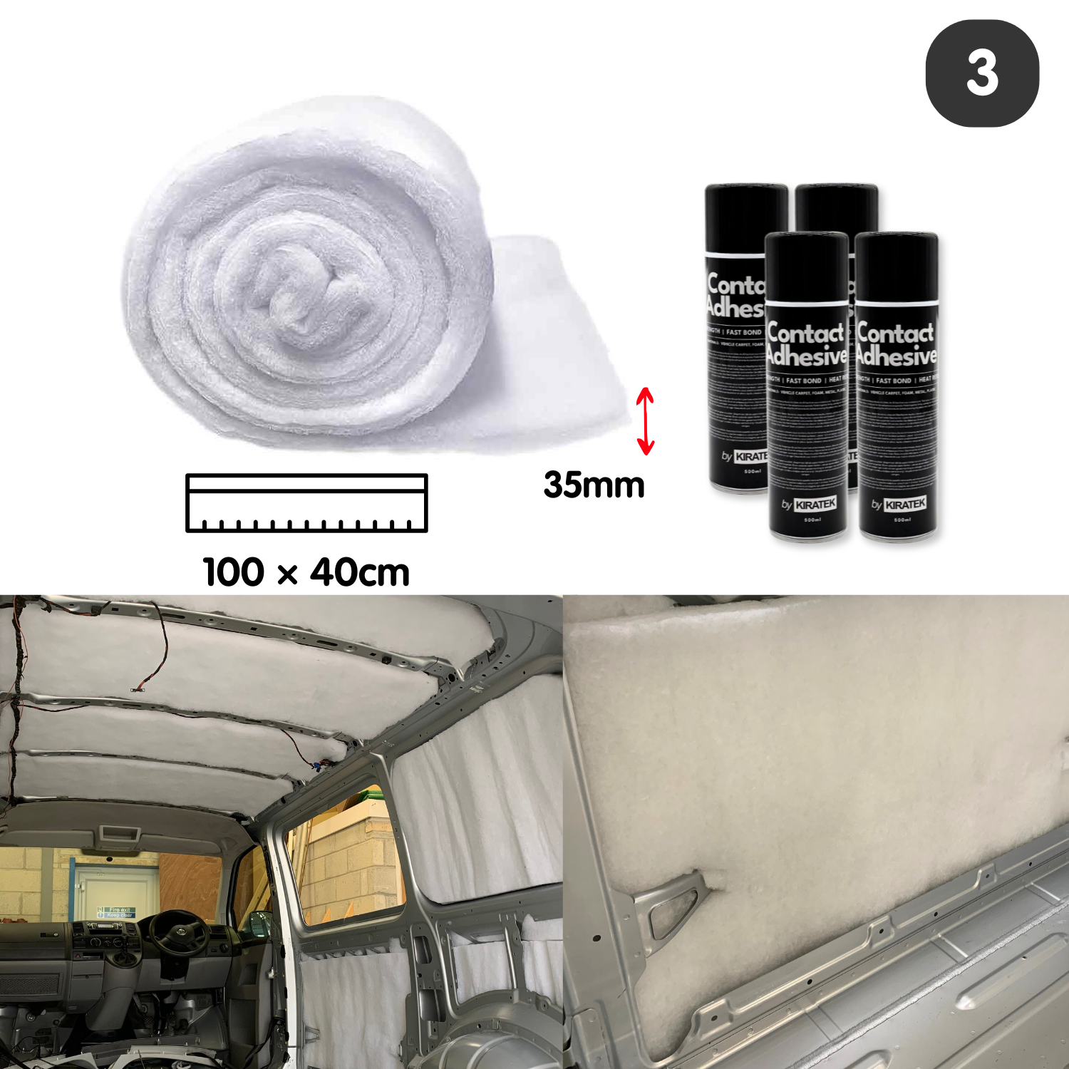 Camper Dämmung Komplettset – Van Ausbau Isolierung mit Alubutyl, Thermoschaum & Boden Dämmung | KIRATEK