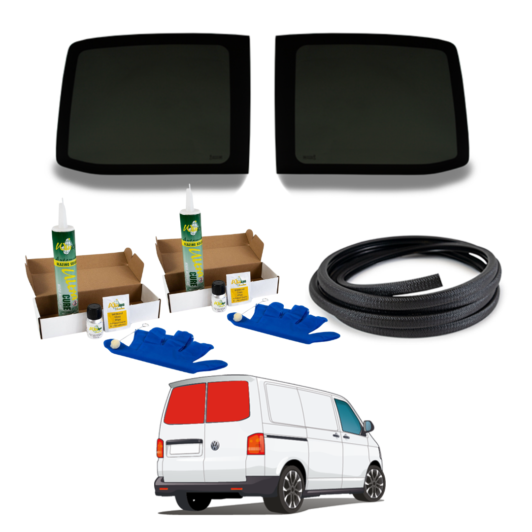 Fenster für Hintertüren VW T5 / T6 + KOSTENLOSE Fenstereinbau-Set