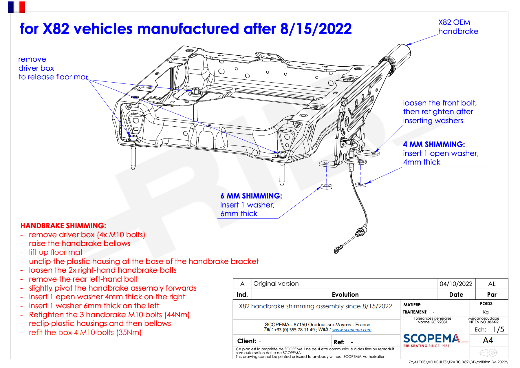 Fiat Talento 2. Gen X82 (2016-2022) RIB V3 Einzelsitz Drehkonsole - FAHRER