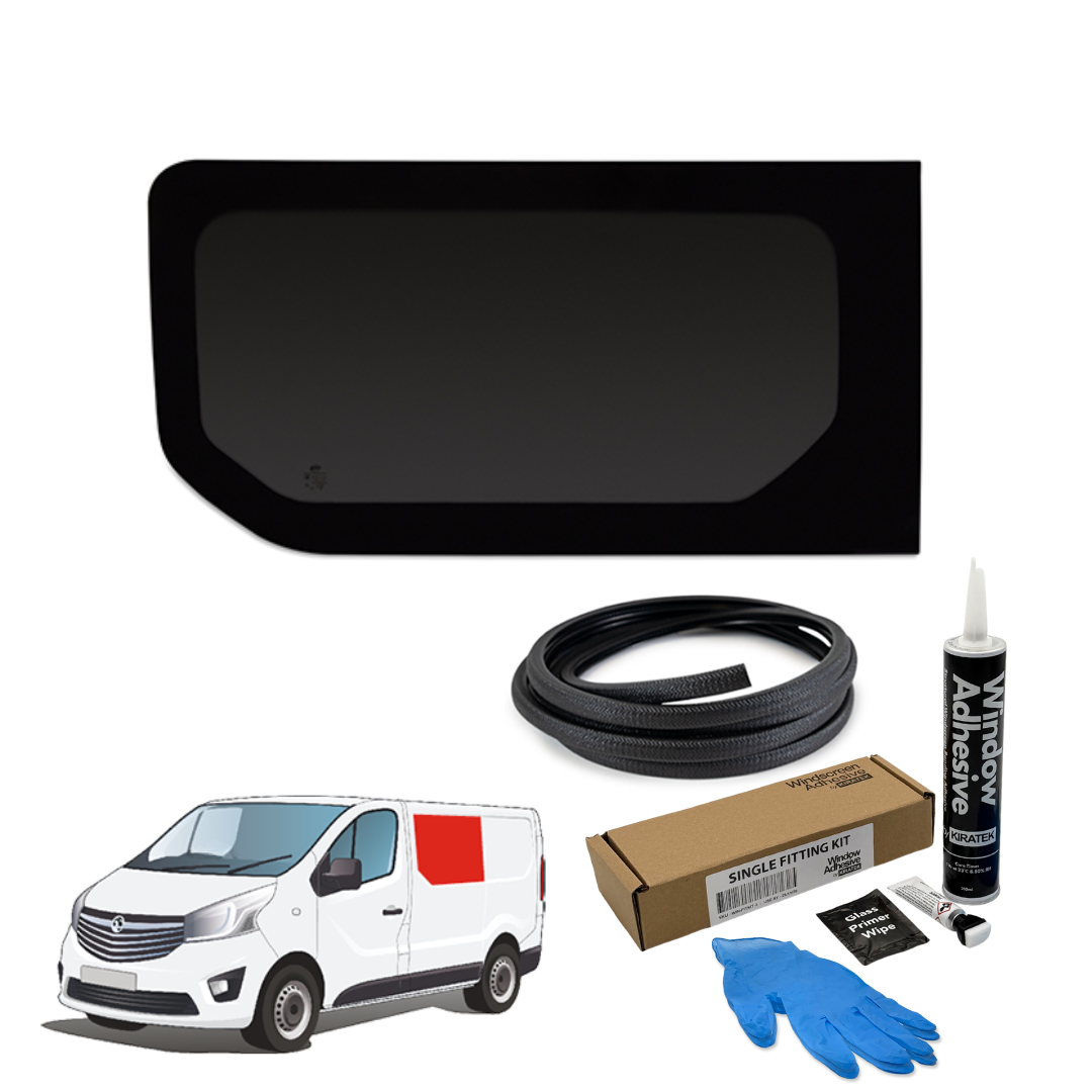 Left Fixed Window Opel Vivaro (2014–2018), Renault Trafic (2014–heute) & andere X82-Transporter+ KOSTENLOSE Fenstereinbau-Set