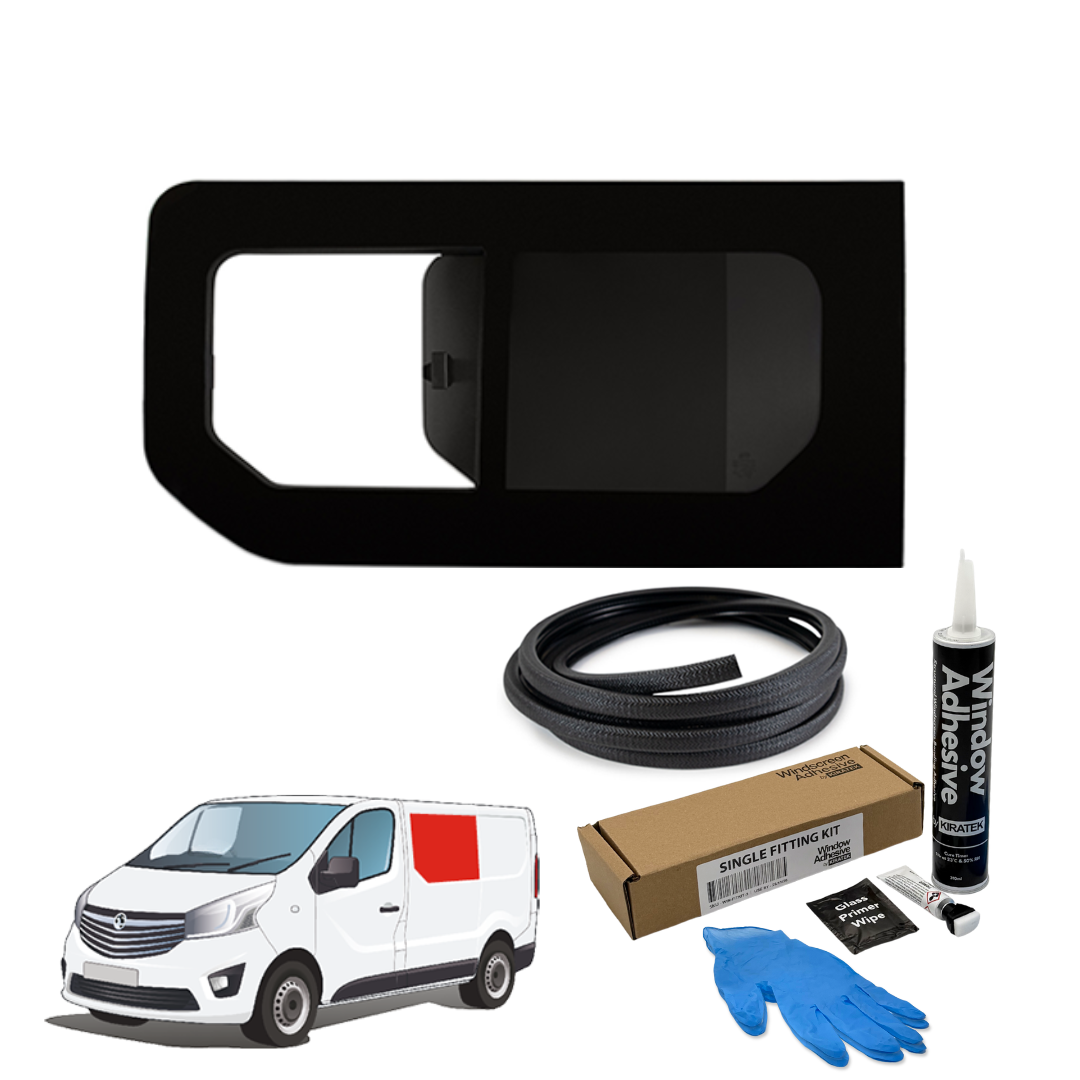 Links öffnendes Fenster Opel Vivaro (2014–2018), Renault Trafic (2014–heute) & andere X82-Transporter+ KOSTENLOSER Fenstereinbau-Set