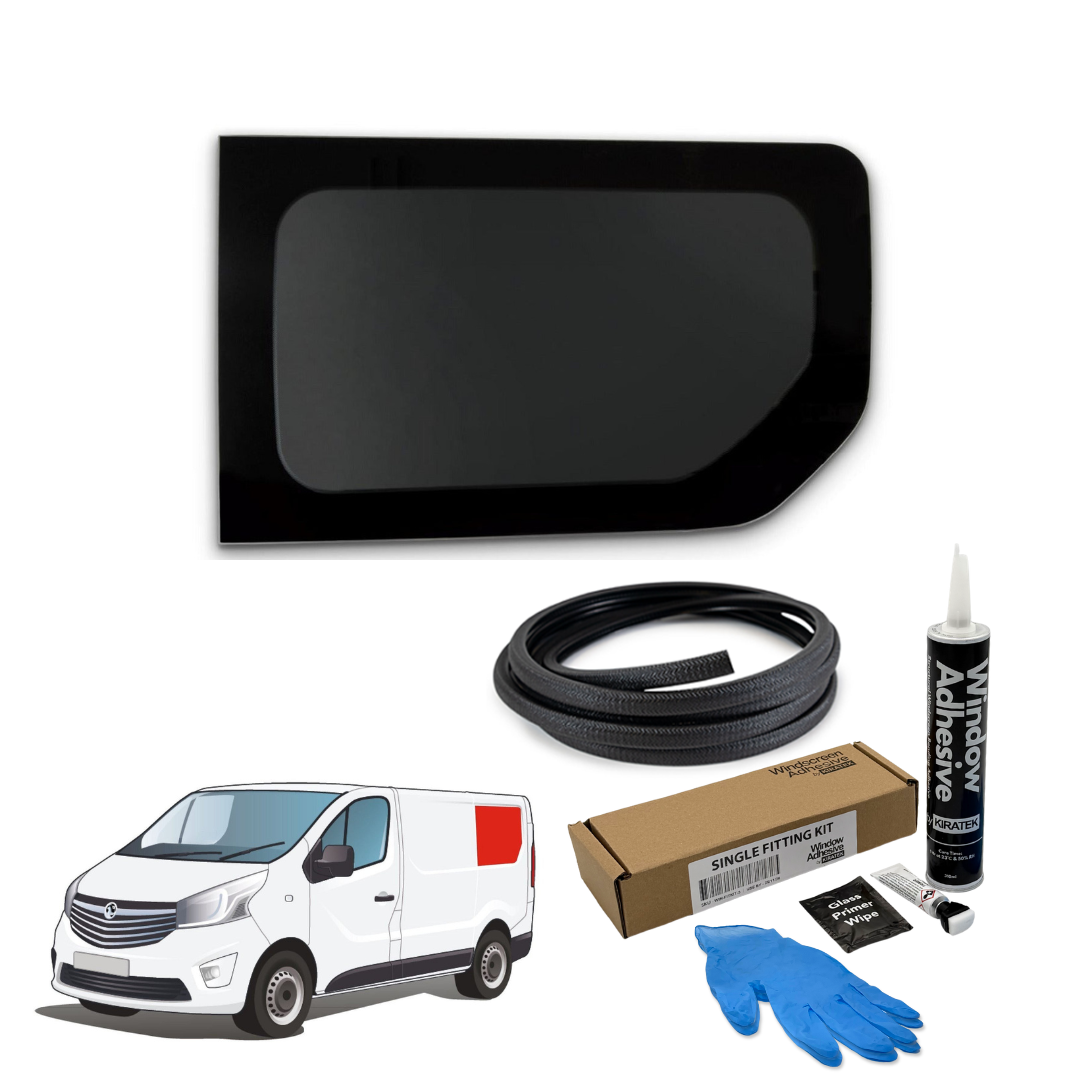 Linkes Hintere Viertelfenster (Kurzes Radstand) Opel Vivaro (2014–2018), Renault Trafic (2014–heute) & andere X82-Transporter+ KOSTENLOSE Fenstereinbau-Set