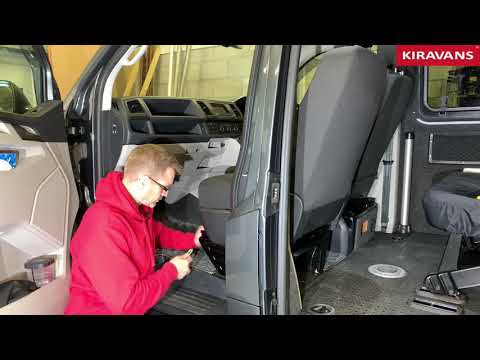 VW T5/T6 Sitzbasis mit Safe & Drehplatte - Beifahrer (UK & IRL - RECHT