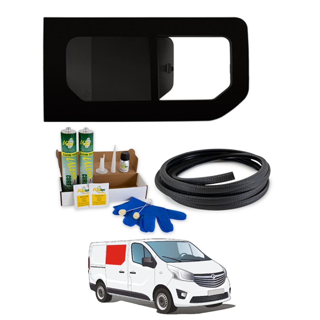 Fenêtre à ouverture à droite pour Renault Trafic 2014+ / Opel Vivaro 2014-2018 + Kit de montage GRATUIT