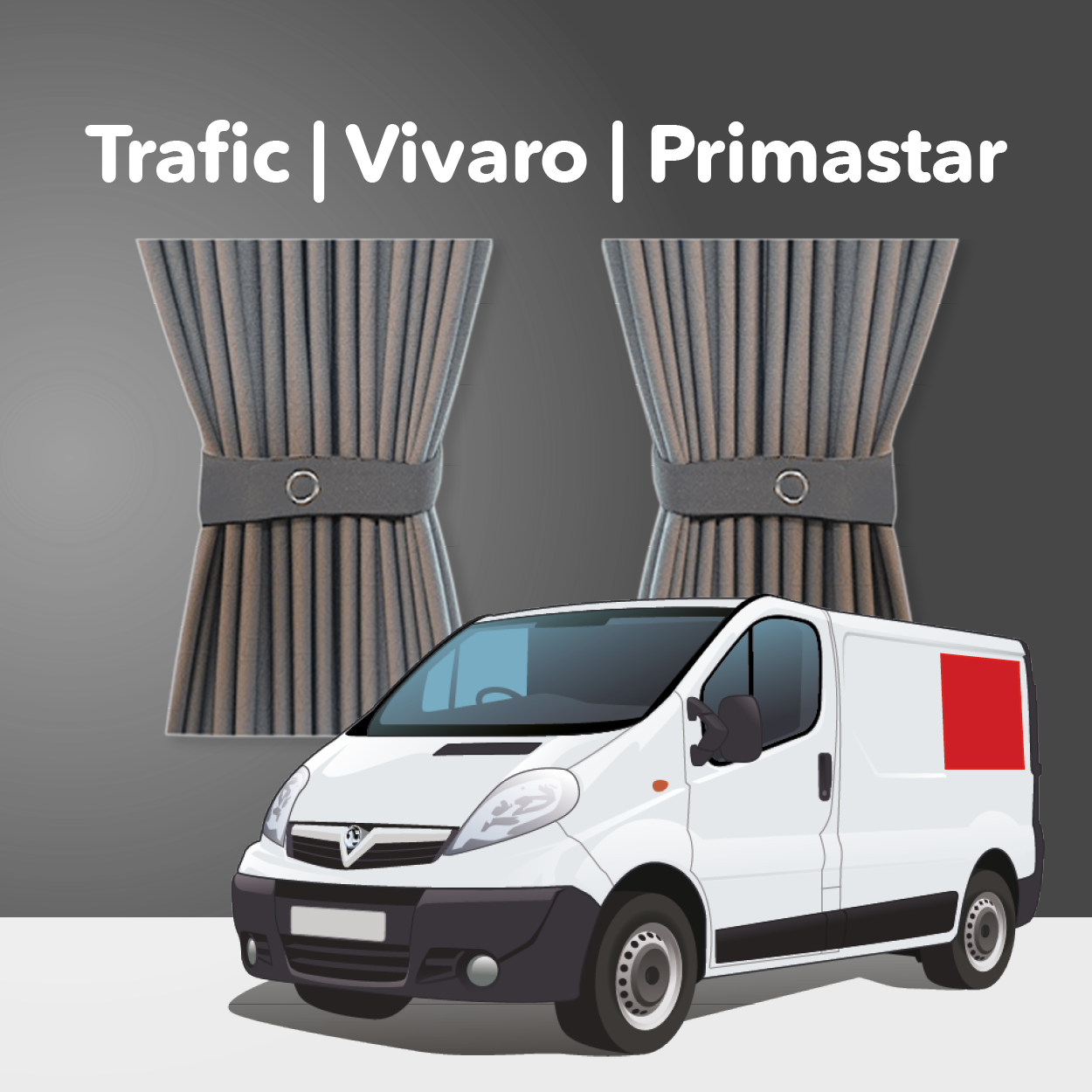 Vorhang Set für Trafic / Vivaro / Primastar X83 2001-2014 - Hinten Links (Standard Grau)
