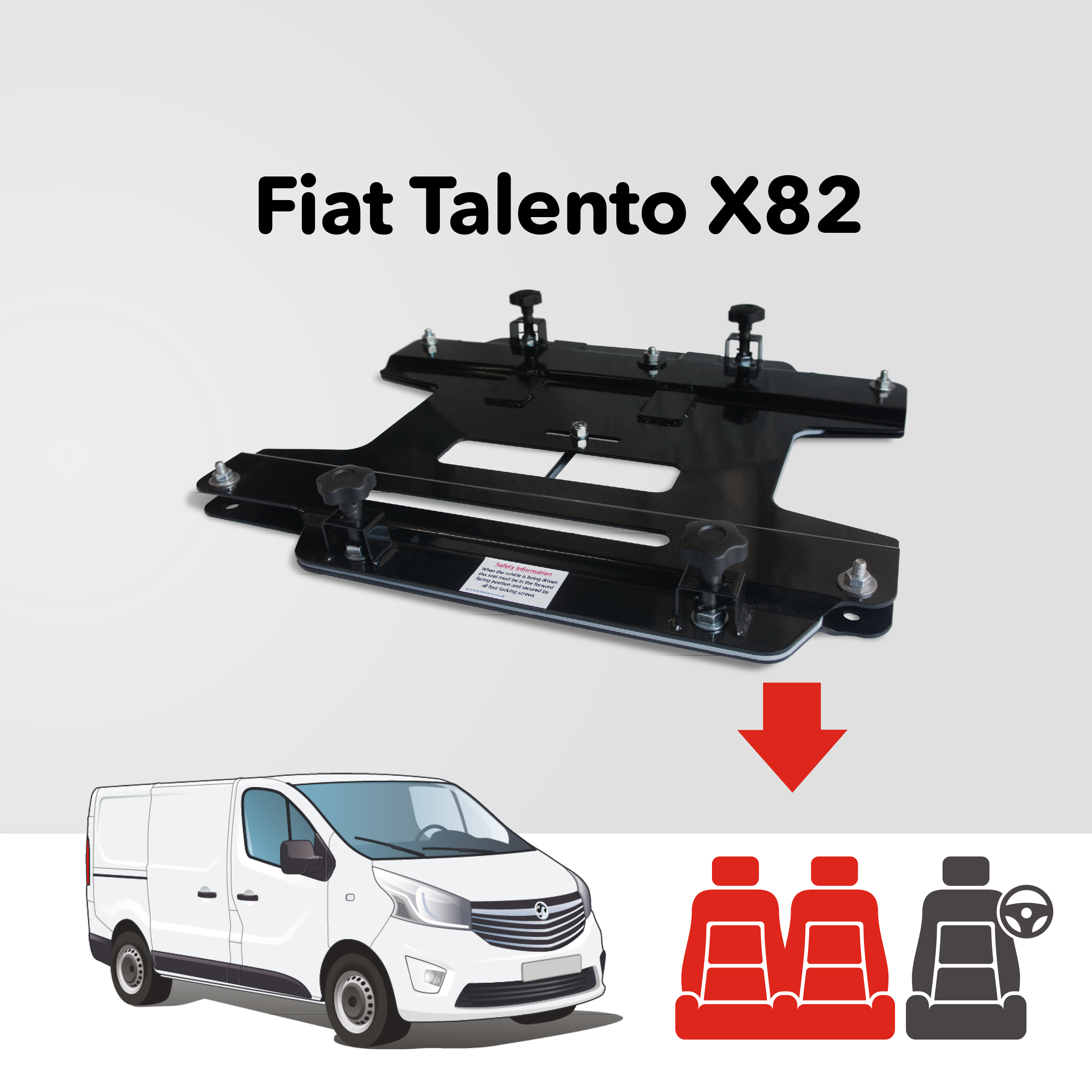 Kiravans Fiat Talento 2016-2022 Double Passenger Seat Swivel (EU - Left Hand Drive)